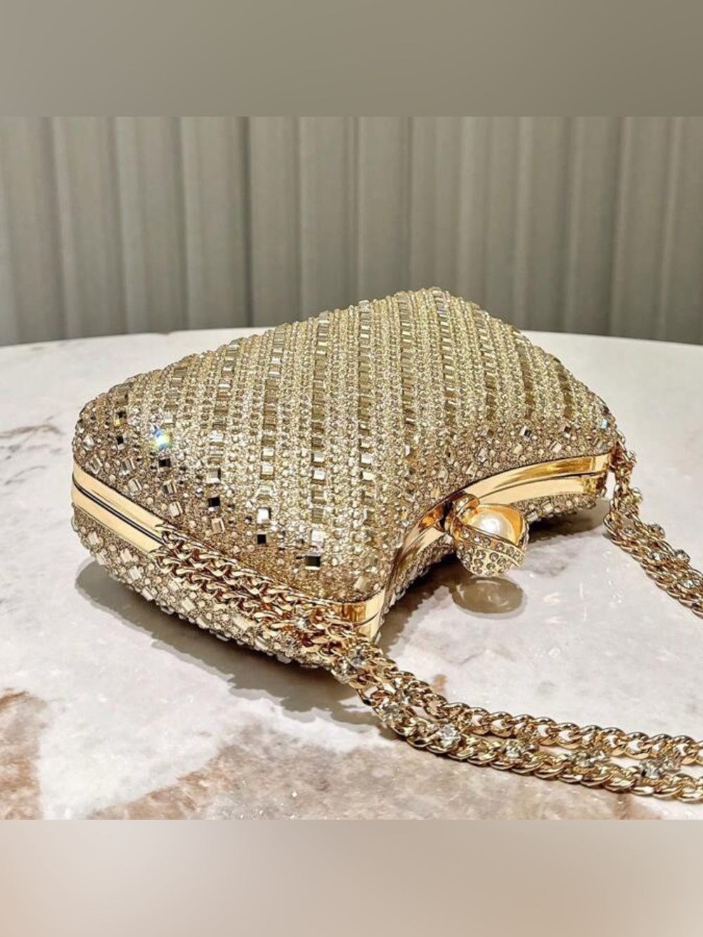 Gold party prom wedding clutch bag - Picture 4 of 5